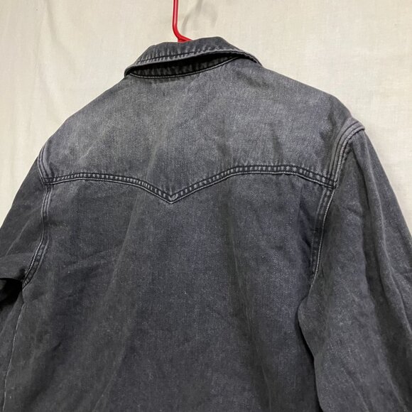 NWOT Wild Fable Women's Size XS Black Oversized L-Sleeve Button-Up Denim Jacket - Picture 8 of 11